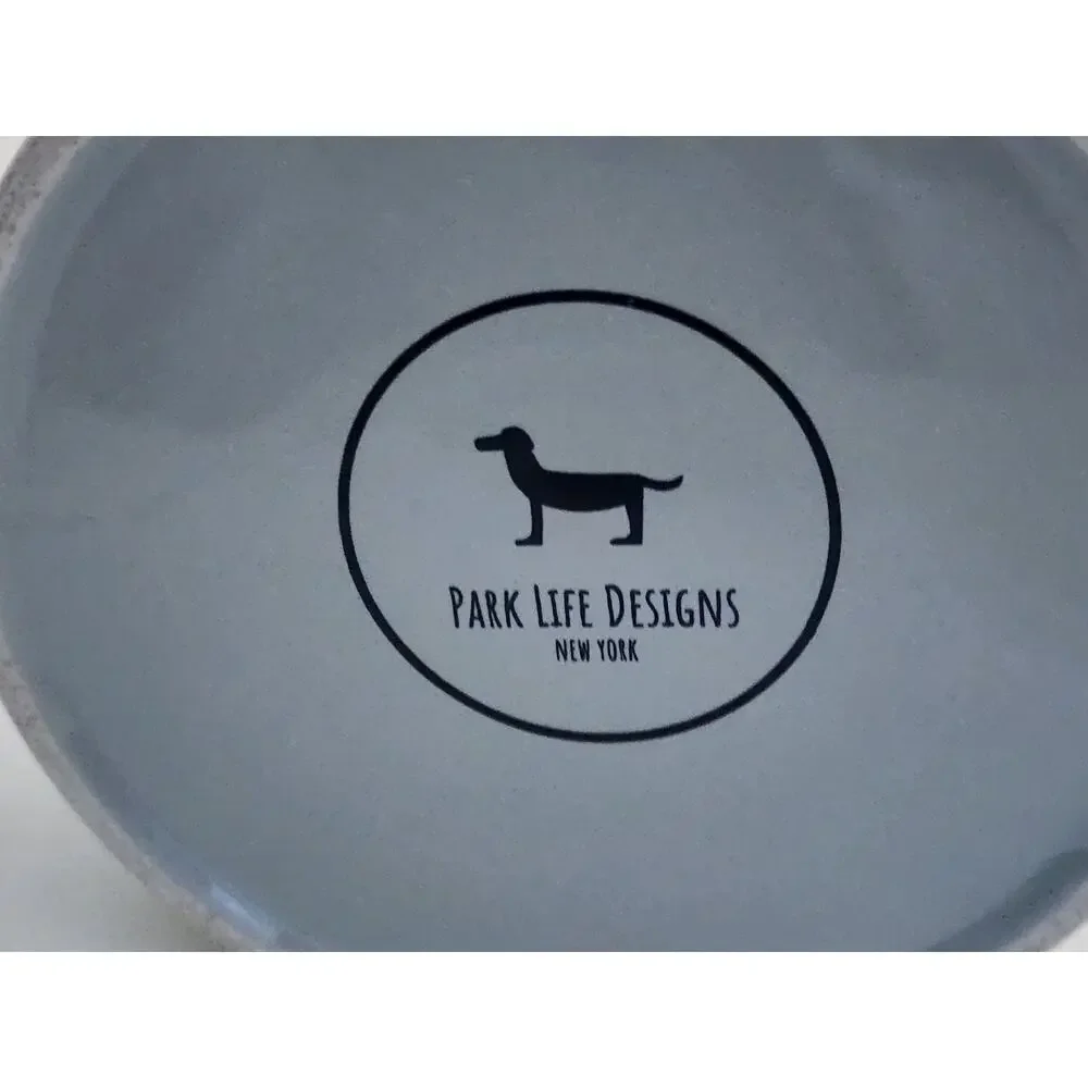 Pet Dish-Water-Park Life Designs-Gray-Holds 1 Cup Fluid-Embossed 